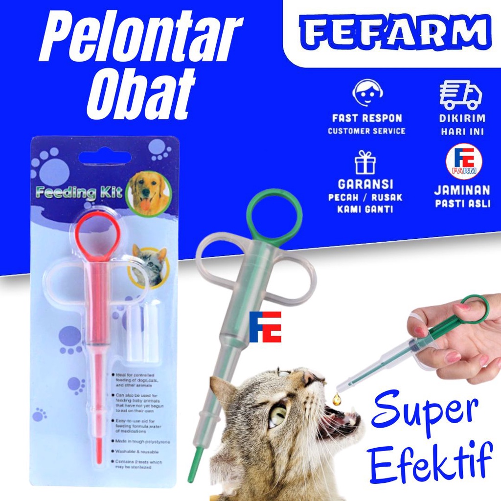 FEEDING KIT PELONTAR PIL ALAT BANTU MINUM OBAT ANJING KUCING HEWAN PELIHARAAN FEFARM