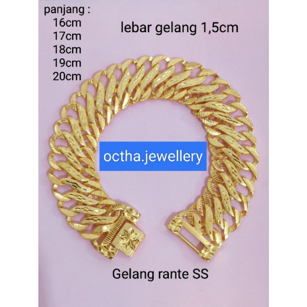 GELANG RANTE LIPAN MODEL EMAS PERAK 925 LAPIS MAS 24K