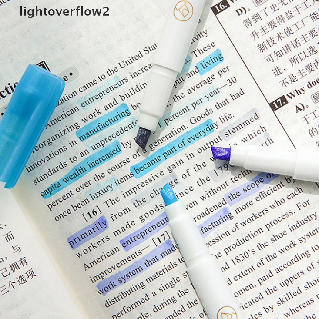 (lightoverflow2) 1pc Spidol Highlighter Warna Pastel Glitter Untuk Scrapbook