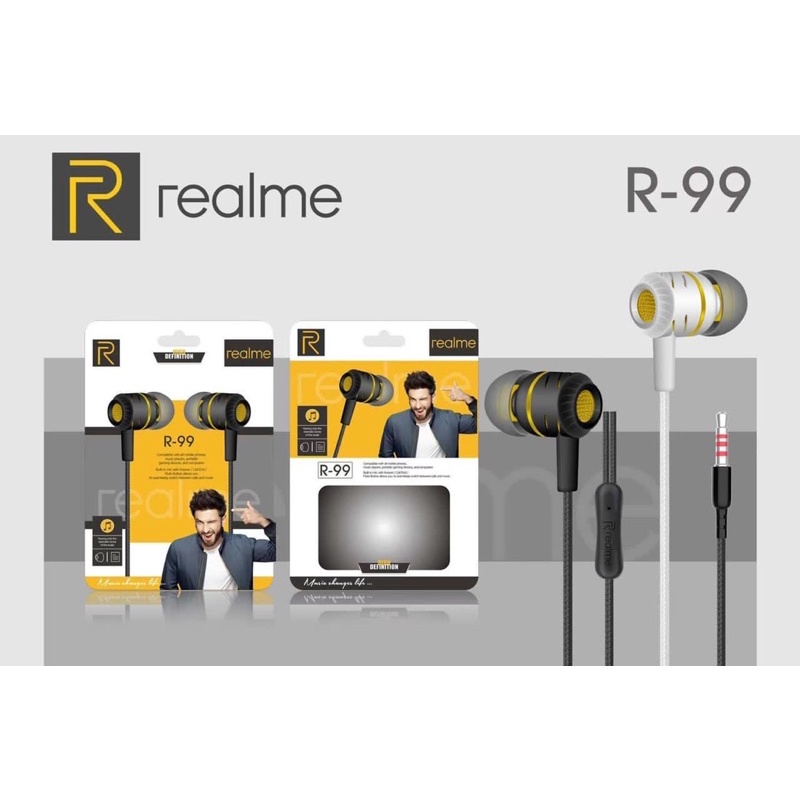 earphone realme buds r99 hf extra bass handsfree headset grosir roxy