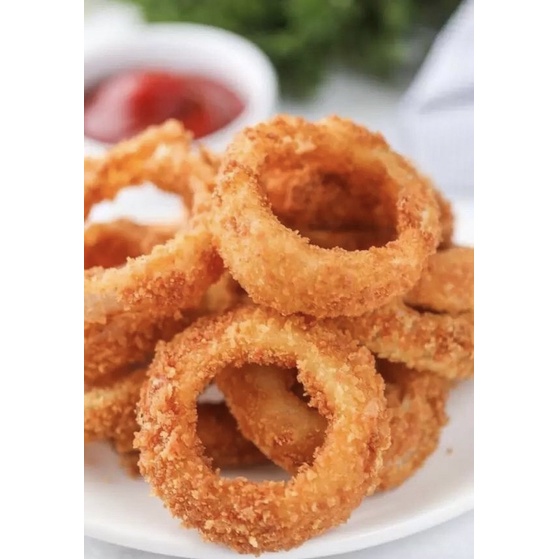 

premium breaded crispy onion rings bawang bombay tepung krispy