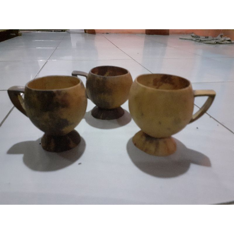 Gelas batok kelapa jadoel untuk Kopi/teh manis unik natural dan alami