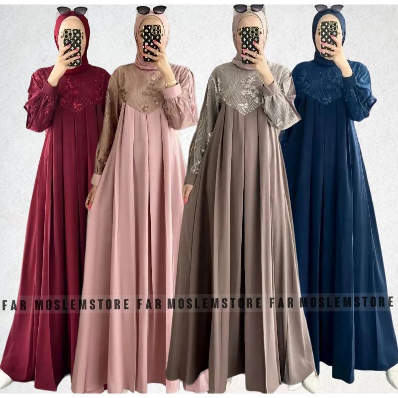 DAYANA DRESS KONDANGAN FASHION MUSLIM WANITA MIX BRUKAT/GAMIS HELLEN CANTIK PREMIUM/GAMIS KONDANGAN/SILA DRESS/BELLE MAXY/TIARA DRESS/LILY DRESS BROKAT/FAR MOSLEMSTORE