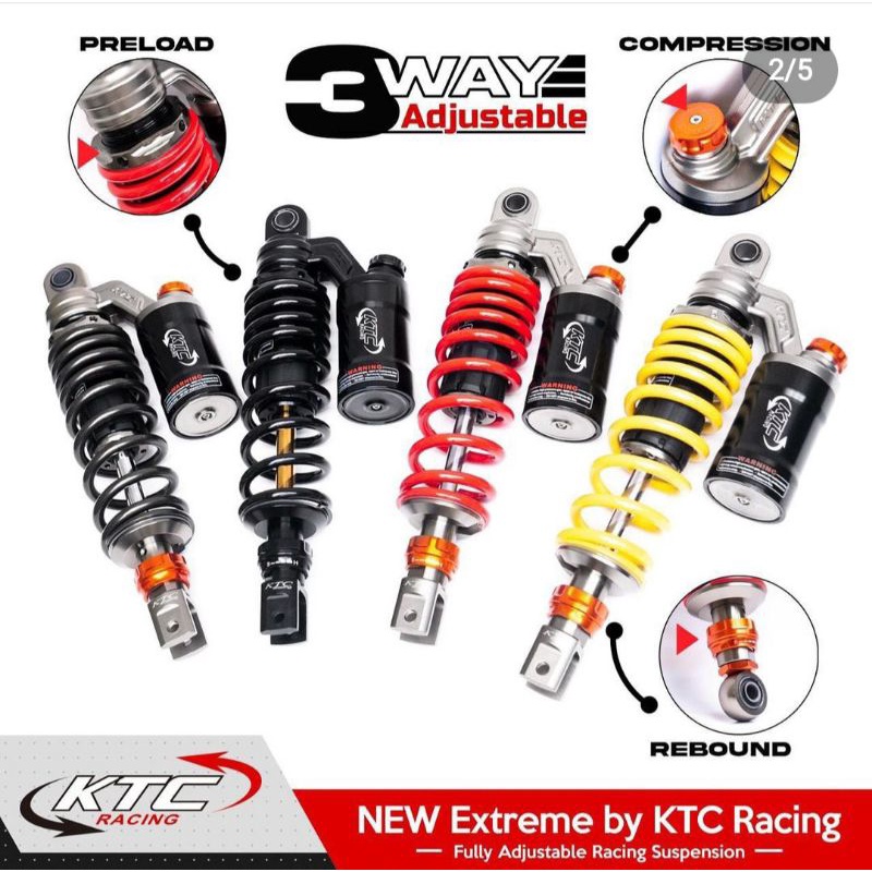 Shockbreaker KTC Extreme Tabung Atas Adjustable RX 340MM