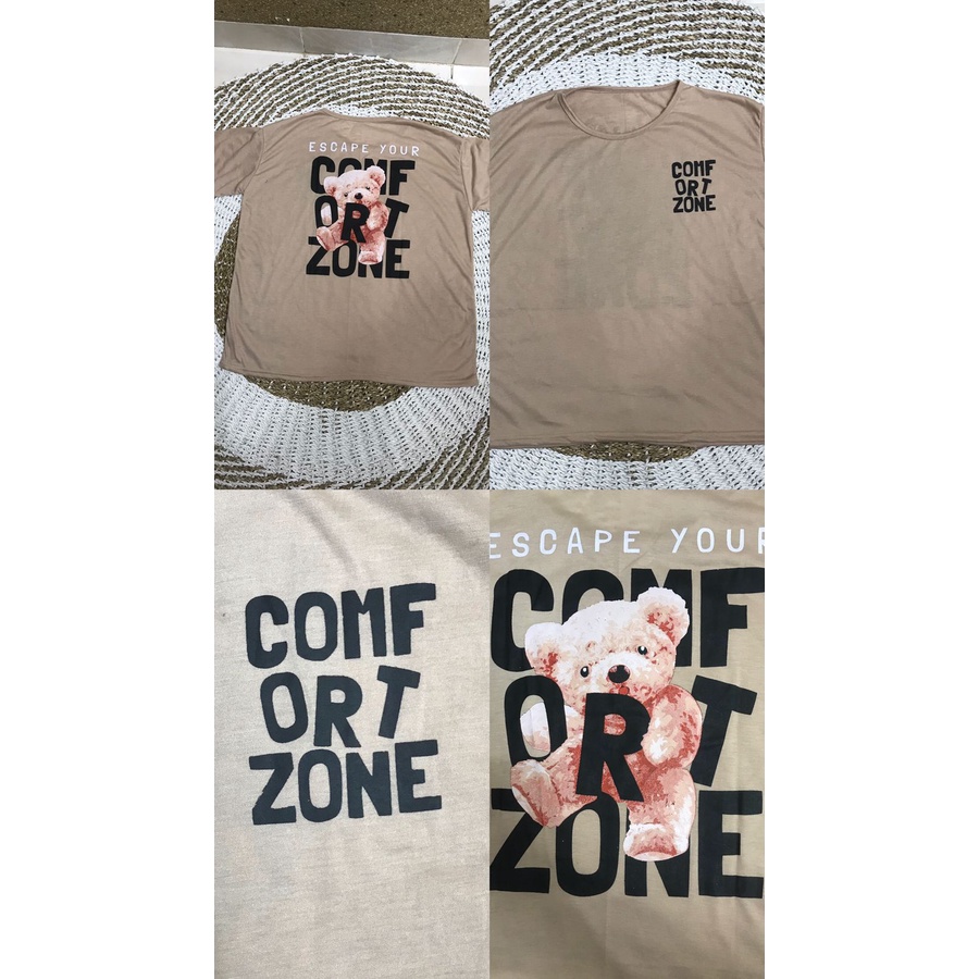 FC - KAOS OVERSIZE CONFORT ZONE / KAOS ESCAPE YOUR / KAOS KEREN ( LD : 110CM  PJ :65CM )