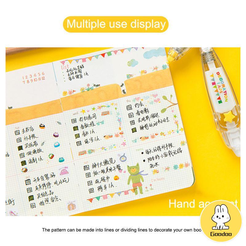Correction tape karakter lucu/Tipex Roll murah Pola Isi Ulang Siswa Menandai Pita Koreksi Buku Harian DIY -Doo