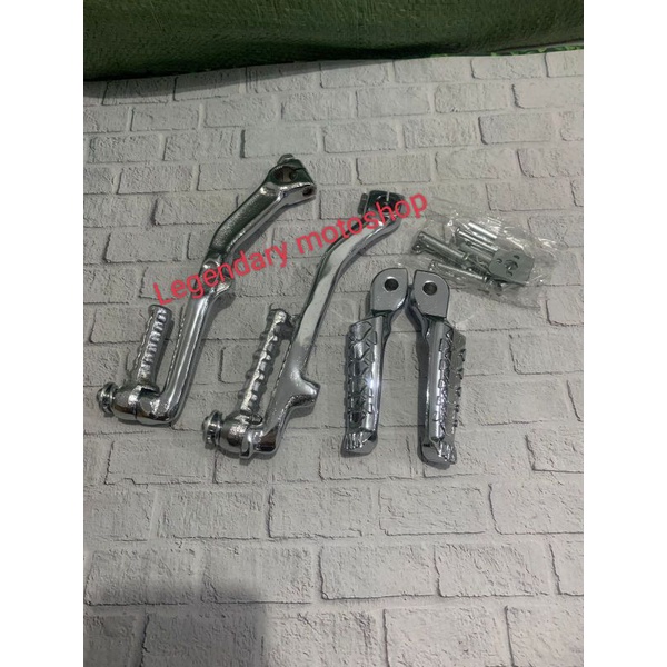 paket selahan + step apliria kick starter Chrome nekel import Anti karat motor metic BEAT VARIO SCOOPY &amp; Mio Fino