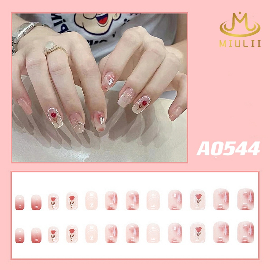 MIULII / KUKU PALSU   A0544  / 24PCS / 3D / NAIL ART / PREMIUM / CUTE / FREE LEM JELLY / KUTEK