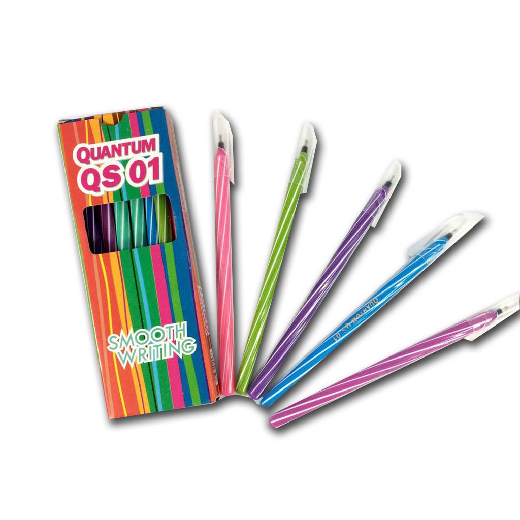 

QUANTUM Ballpoint Pulpen QS-01 Extra Fine Pen Ulir Warna Warni