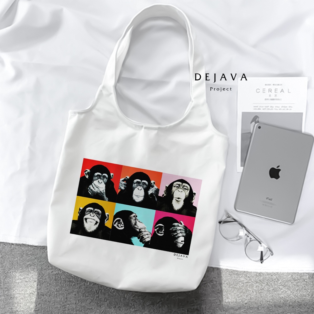 TERBARU TOTEBAG KANVAS PREMIUM TERBAIK DEJAVA MONKEY TERKEREN