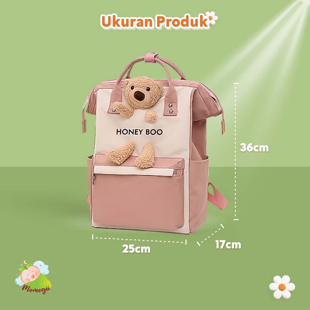 MOMOGII Tas Bayi Sekat Ransel Multifungsi Diaper Bag Baby