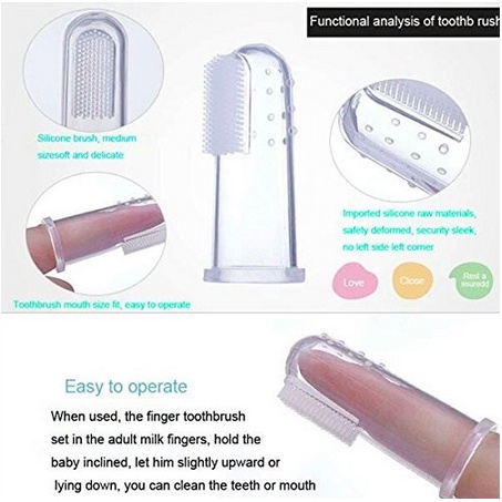 SIKAT GIGI Bayi Finger Tooth Brush Silikon Jari Baby Newborn Lidah Gusi Silicone Food Grade Lembut