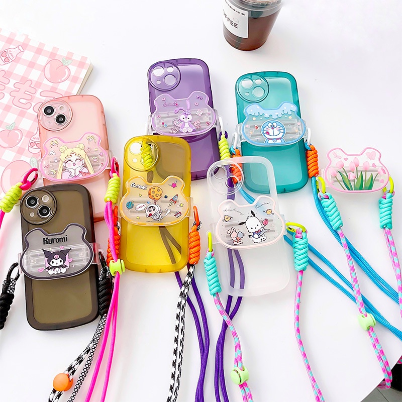 1 Set Tali Lanyard Handphone Adjustable Anti Hilang Dengan Klip Belakang