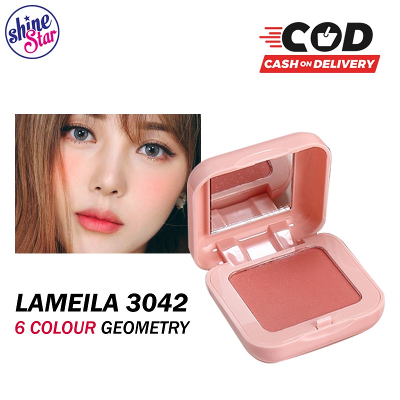 SHINE STAR - Blush On Korean Lameila Color Geometry Lameila Blush On Blusher Korean Blush On 6 Warna Cantik