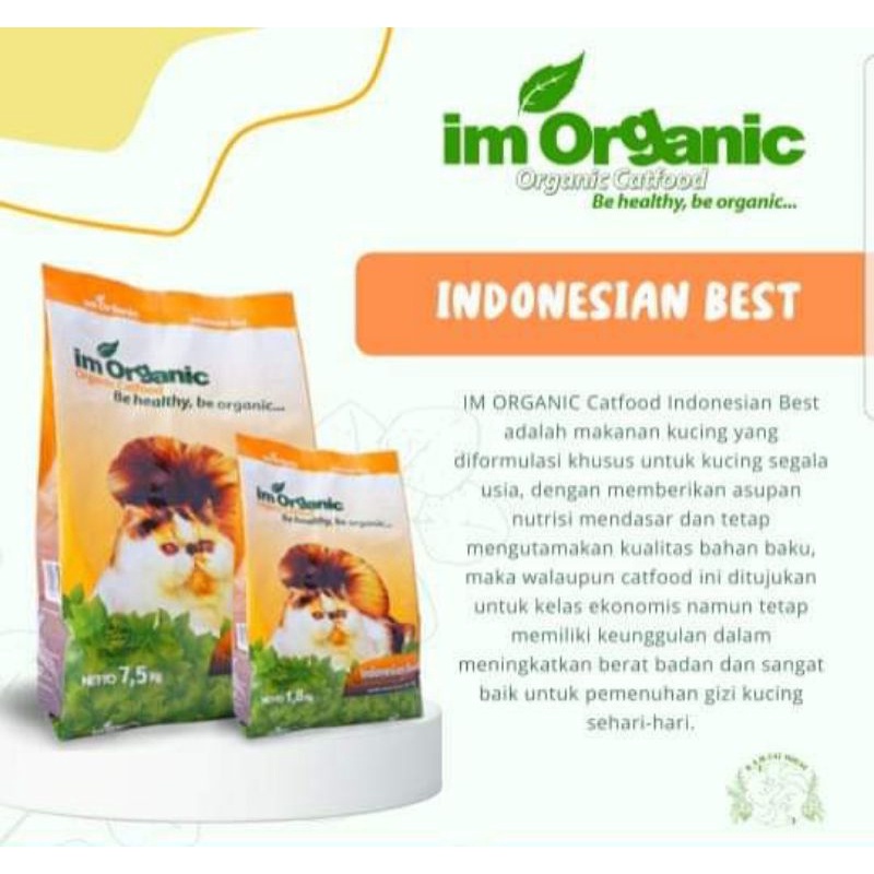 Grab/Go-Jek Im Organic Best 7,5kg / Makanan Kucing Im Organik Best