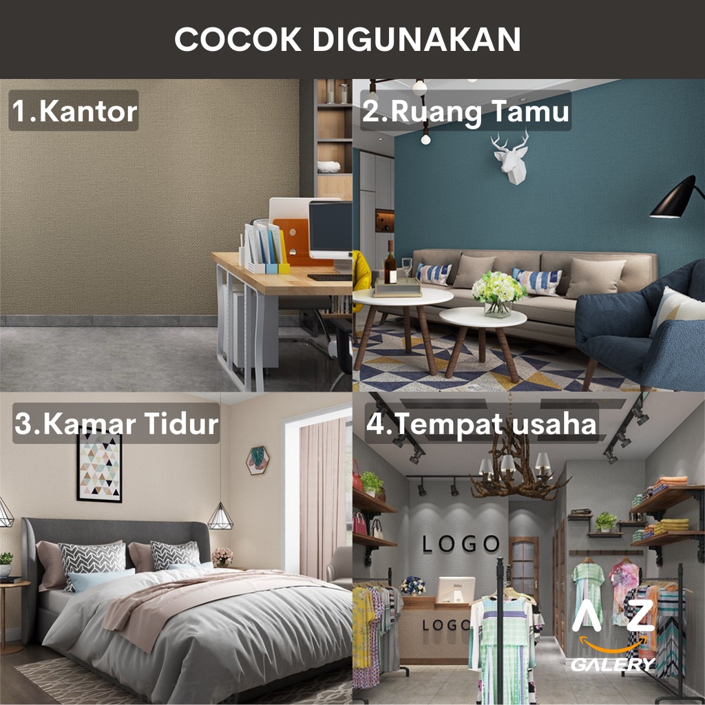 Wallpaper Linen Roll  3D XPE FOAM | Wallpaper Dinding | Dekorasi Kamar Tidur Aesthetic | Sticker dinding 50 x 300 cm | Azgalery WP05, WP06, WP07