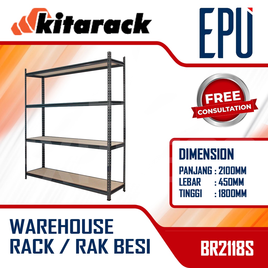 Kitarack BR2118S - Warehouse Rack Rak Besi Boltless Rak Gudang Lemari