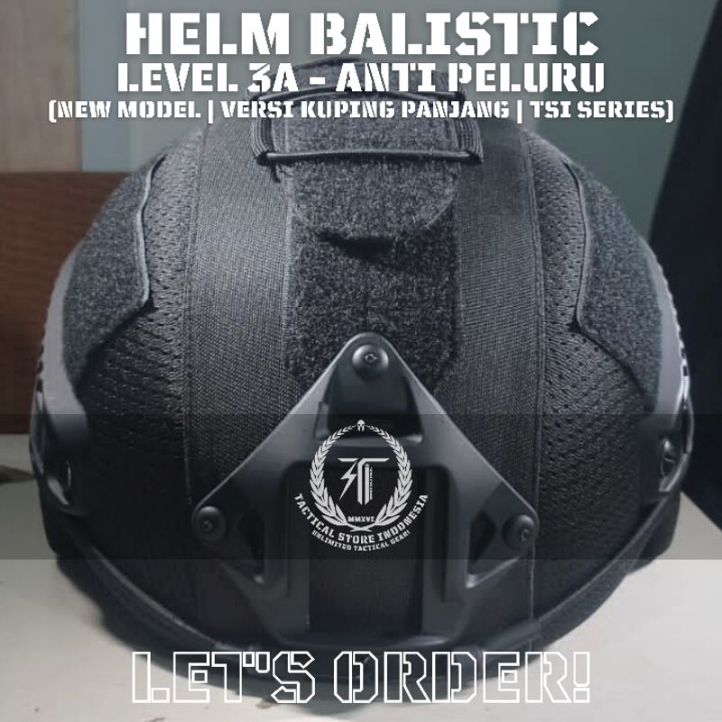 Helm Tactical Balistic Level 3 A - Baja - Versi Kuping Panjang