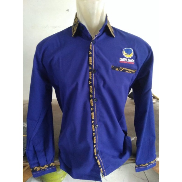 kemeja partai Nasdem lengan panjang