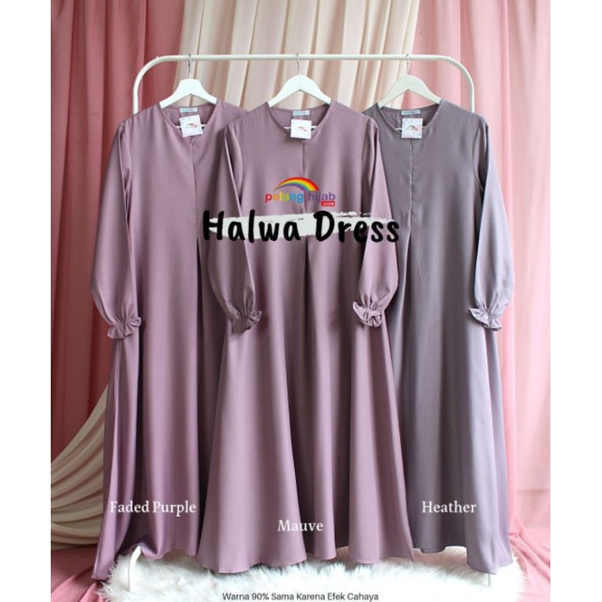 Gamis Polos Gamid Basic Halwa by Pelangi Hijab Gamis Wolfis Gamis Syar'i Muslimah Dress Murah Gamis 