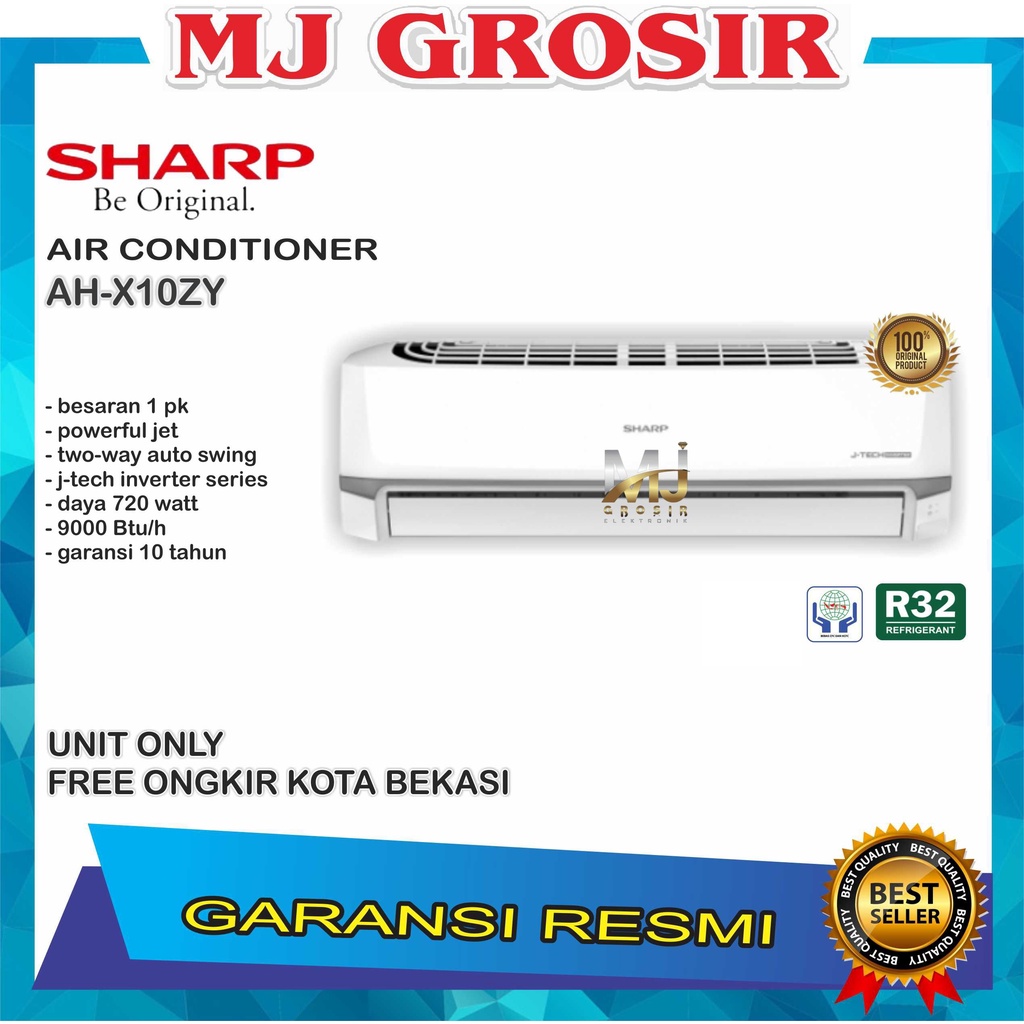 AC SHARP AH-X 10 ZY 1 PK 1PK R32 INVERTER 780 WATT UNIT ONLY