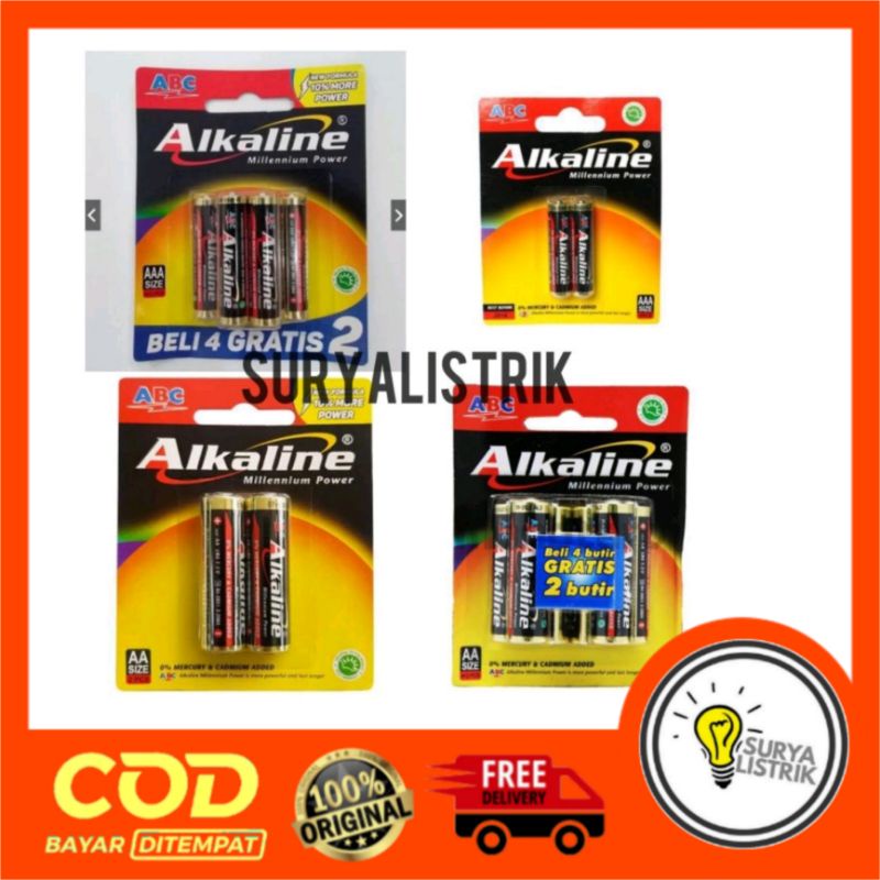 Jual Baterai Abc Alkaline Aa A2 Aaa A3 Isi 6 Isi 4 2 Pcs