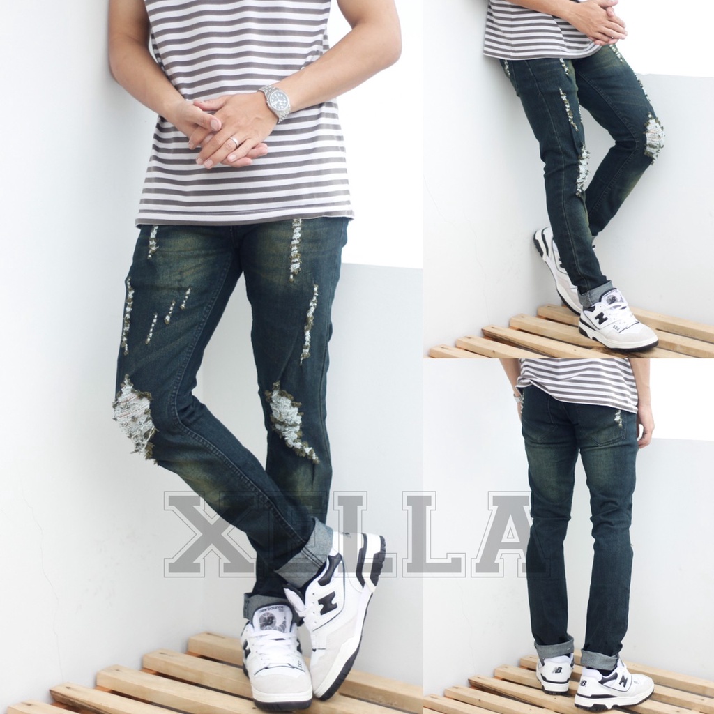 XELLA Celana Jeans Ripped Sobek Biothink Premium