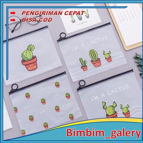 BIMBIM Tempat Pensil / Tas Pouch Kosmetik Transparan Pencil Motif Karakter