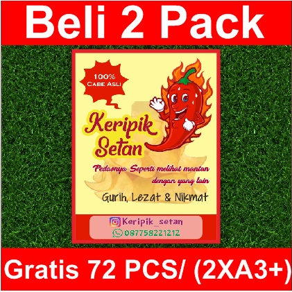 

STIKER LABEL PRODUK "KERIPIK SETAN