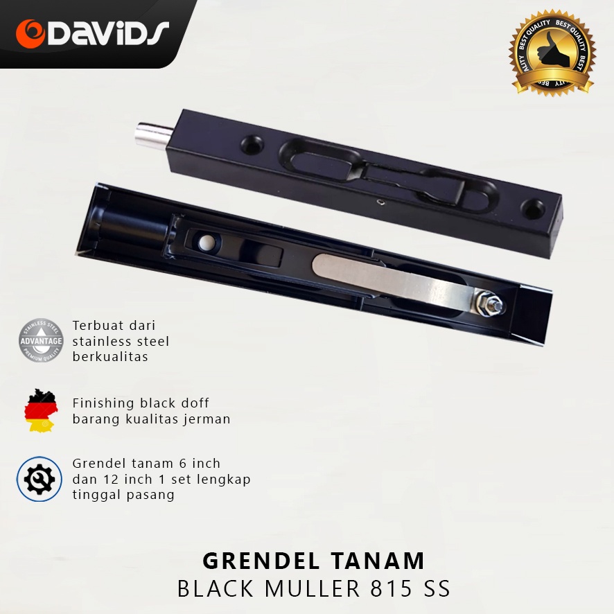 Grendel Pintu Tanam Panjang Gerendel Kupu Tarung Stainless Slot Pengunci 12 Inch Muller
