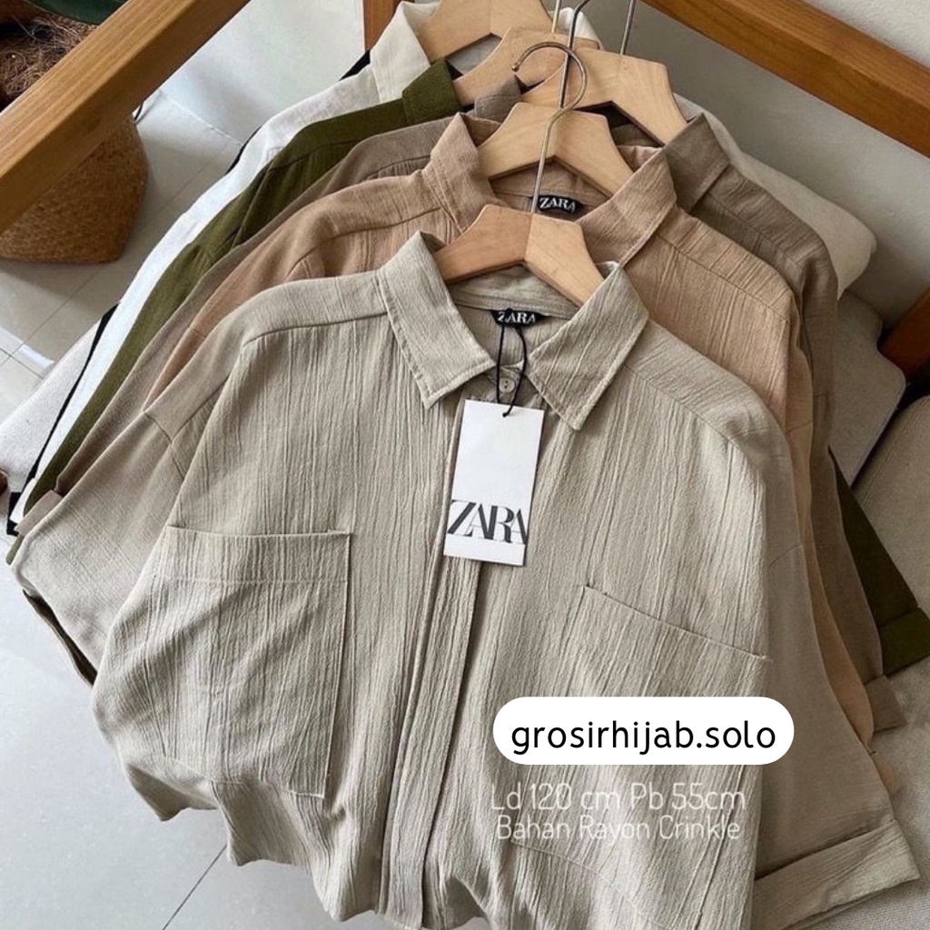 (DBY) KEMEJA PINGKY OVERSIZE CROP OVERSIZE CRINCLE AIRFLOW ATASAN WANITA