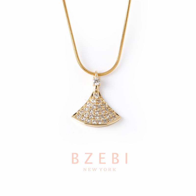 Kalung Emas 18k Dengan Liontin Berlian Bahan Titanium Steel Anti Karat Gaya Korea Untuk Wanita 67n