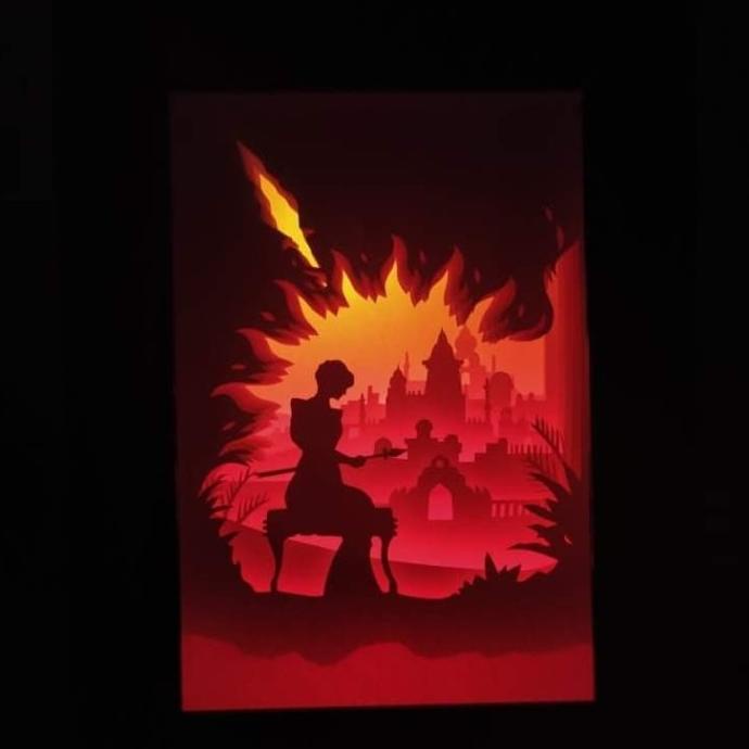Game of Thrones Ellaria Papercut Lightbox Light Box Lampu Tidur LED ready