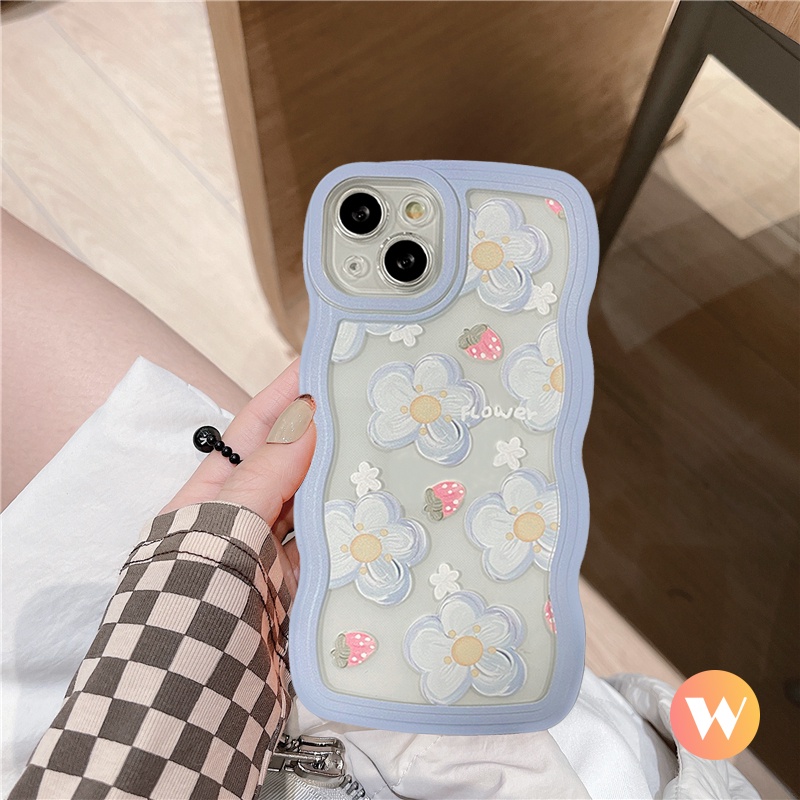 Soft Case TPU Motif Bunga Strawberry Untuk Samsung A04 A04s A12 A13 A50 A03s A02s A31 A20 A51 A03 A23 A22 A11 A21s M22 F22 A50S A52 A30Prent2