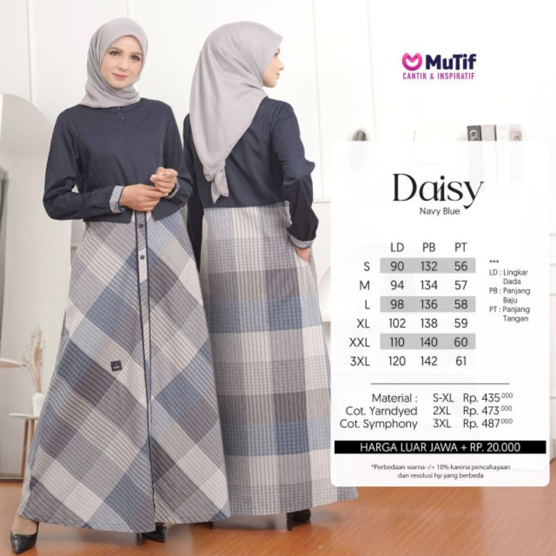 SARIMBIT DAISY NAVY BLUE MUTIF 2023 GAMIS DAISY KOKO DESTA DAISI