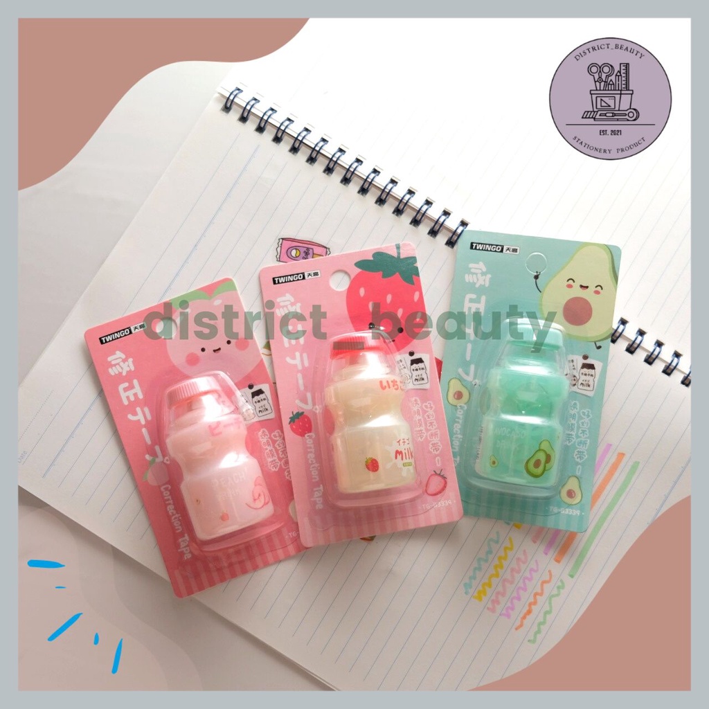

CORRECTION TAPE SUSU BUAH SEHAT TIP EX LUCU UNIK PENGHAPUS PULPEN BISA COD