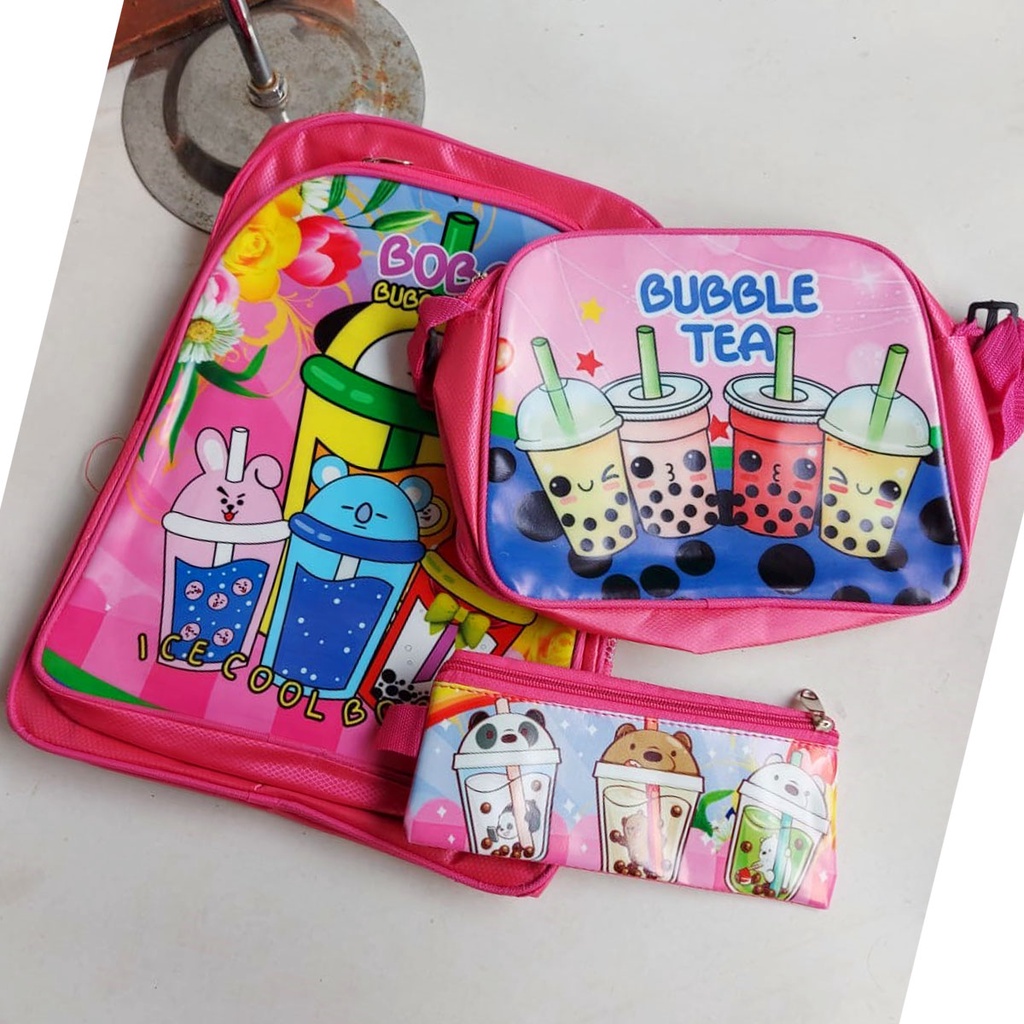 Tas sekolah anak TK-SD 3 in 1 tas Paket