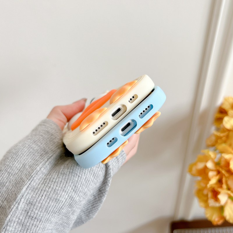 Soft Case yang Dapat Ditekan untuk IPhone 11 12 13 14 Pro Max 14 Plus Casing Penutup Ponsel Lucu Bebek Gadis Wanita Hadiah cassing hp