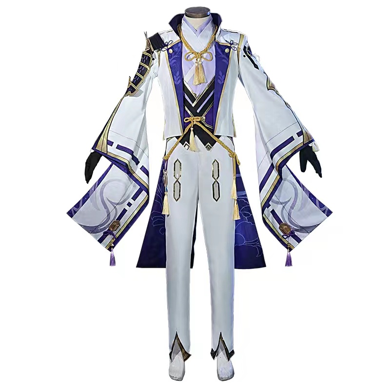 Game Genshin Impact Kamisato Ayato Cosplay Costume Wig Shoes Kamisato Ayato Costume Halloween Men Co
