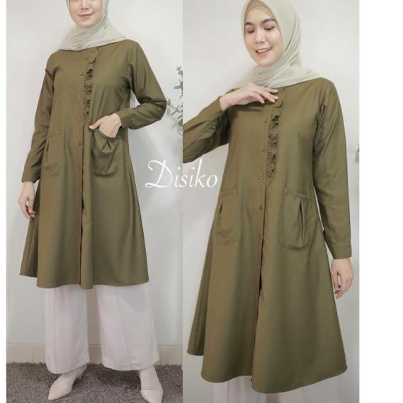 Langsung Kirim Baju Atasan Tunik Wanita Terbaru 2022 / Lemia Tunik Katun Toyobo Putih Design By Disi
