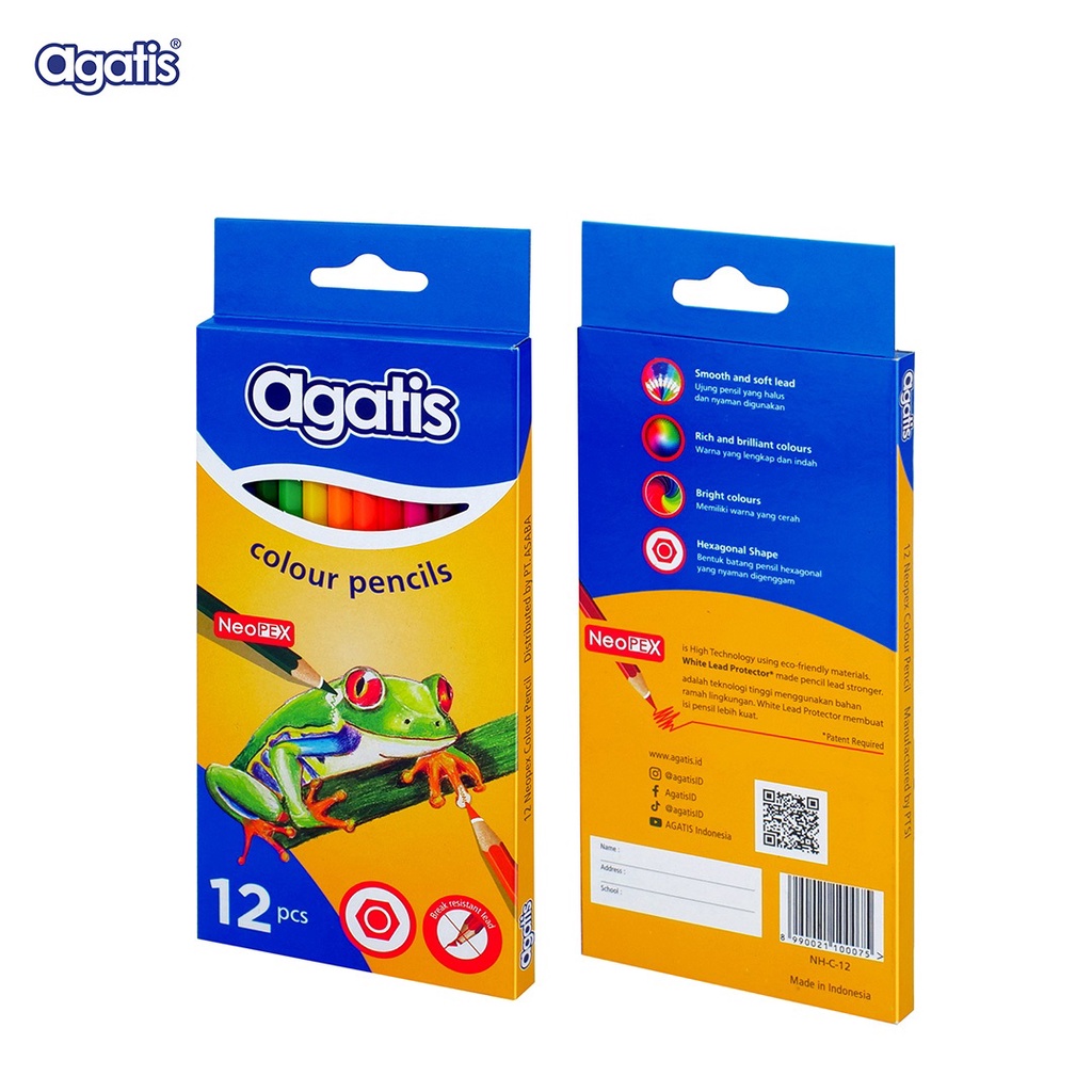 

AGATIS NEOPEX Pensil Warna Hexagonal 12 Warna - Panjang