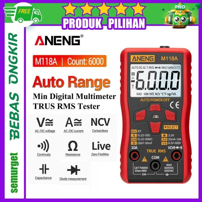 Arus Aneng Digital Multimeter Voltage Tester - M118A - Hitam