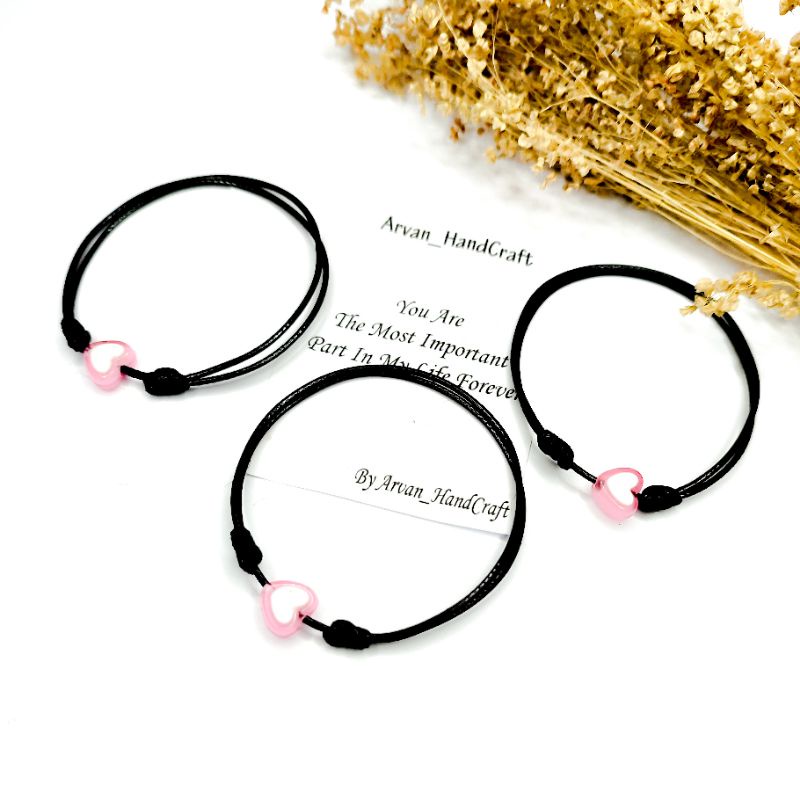 Gelang Tali Love Pink / Gelang Simple Love Pink / Gelang Tahan Air Love Pink