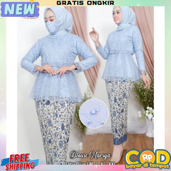 Kebaya Wisuda Kondangan Set Brokat Elegan Stelan Brukat Kekinian Kbaya Modern Bju Dewasa Formal Keba