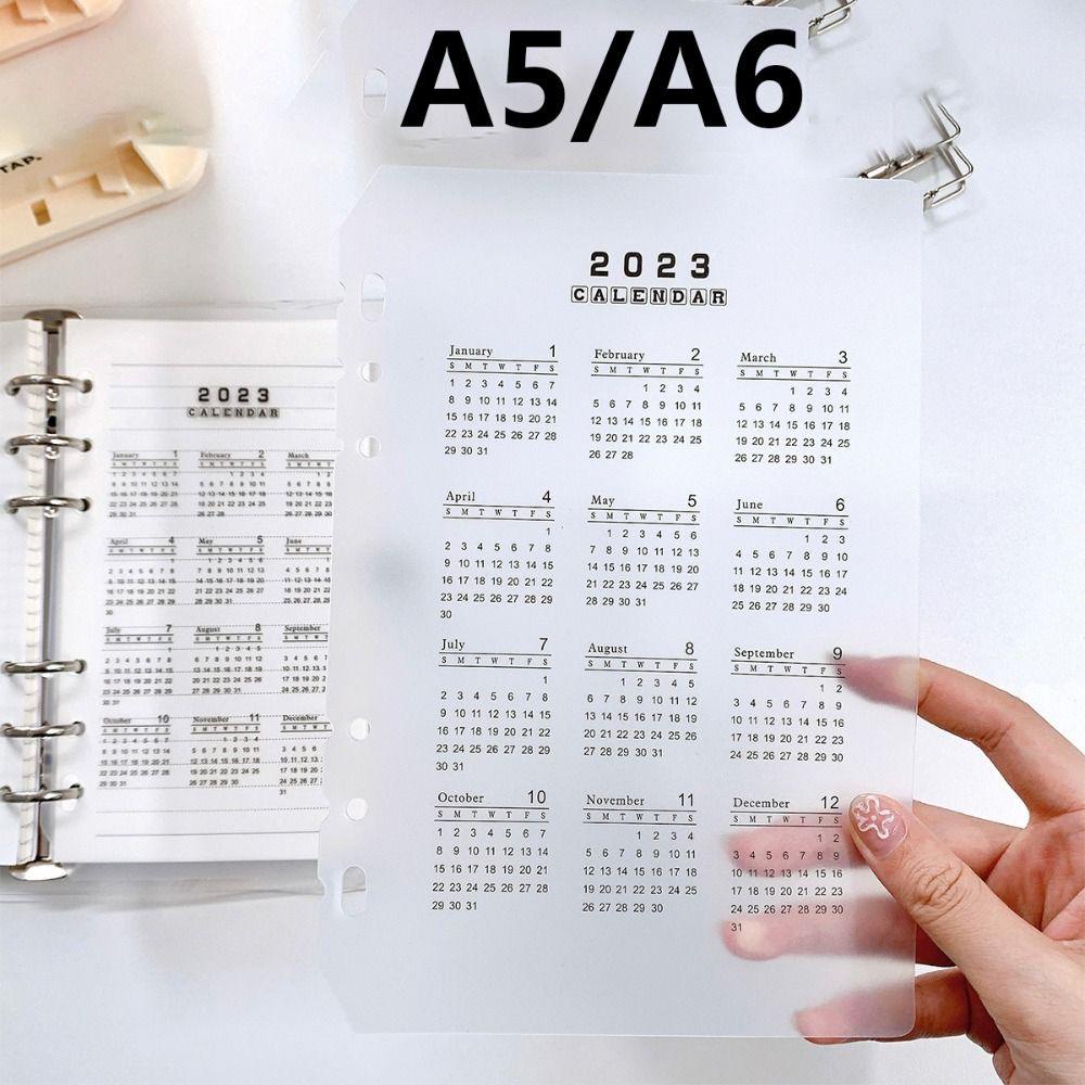 Chookyy A5/A6 Notebook Paging Separator Kantor Sekolah Bermanfaat Loose-leaf Isi Ulang Plastik Kalender Ring Binder