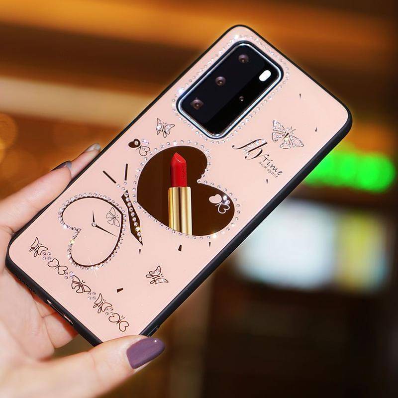 Casing soft case Huawei P30 P40 Pro Mate 30 40 Pro Mate30 Mate40 Aksen Cermin Berlian Imitasi