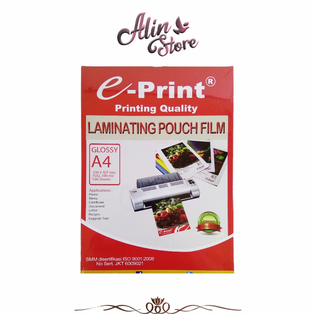 

Laminating Pouch Film Glossy A4 120 Gsm E-Print