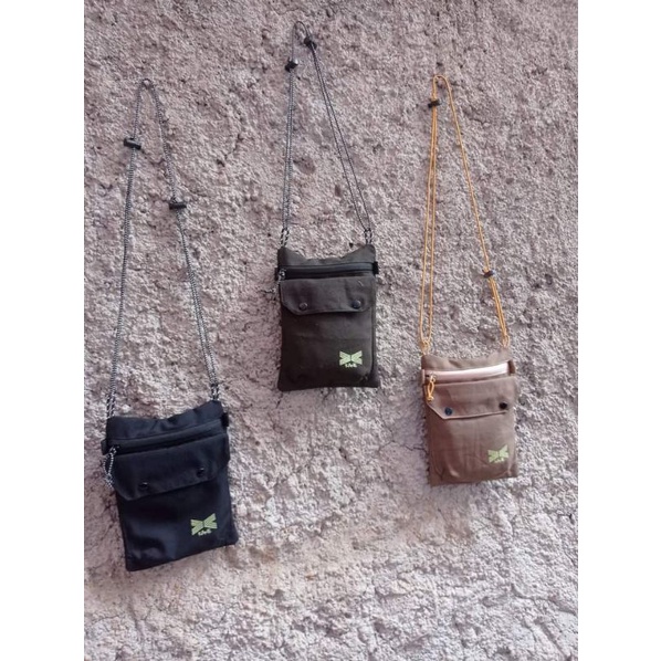 tas selempang hp canvas wanita/pria