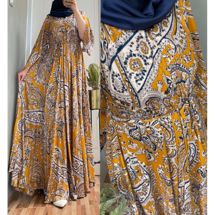 LUNA MAYA DRESS BAHAN RAYON MOTIF KEONG