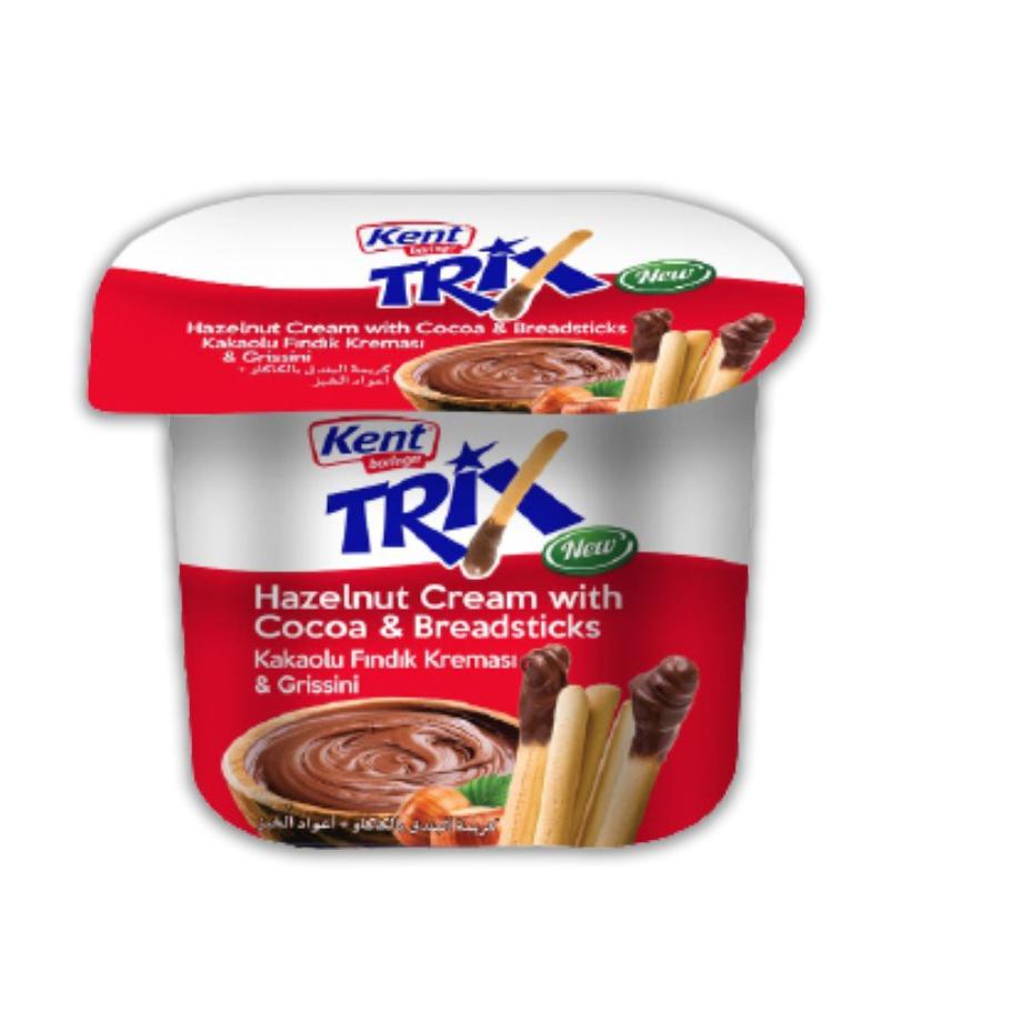 

Sale plus--Stik Kent Trix Hazelnut Cream with Cocoa and Breadsticks 56g import TURKI!!!!